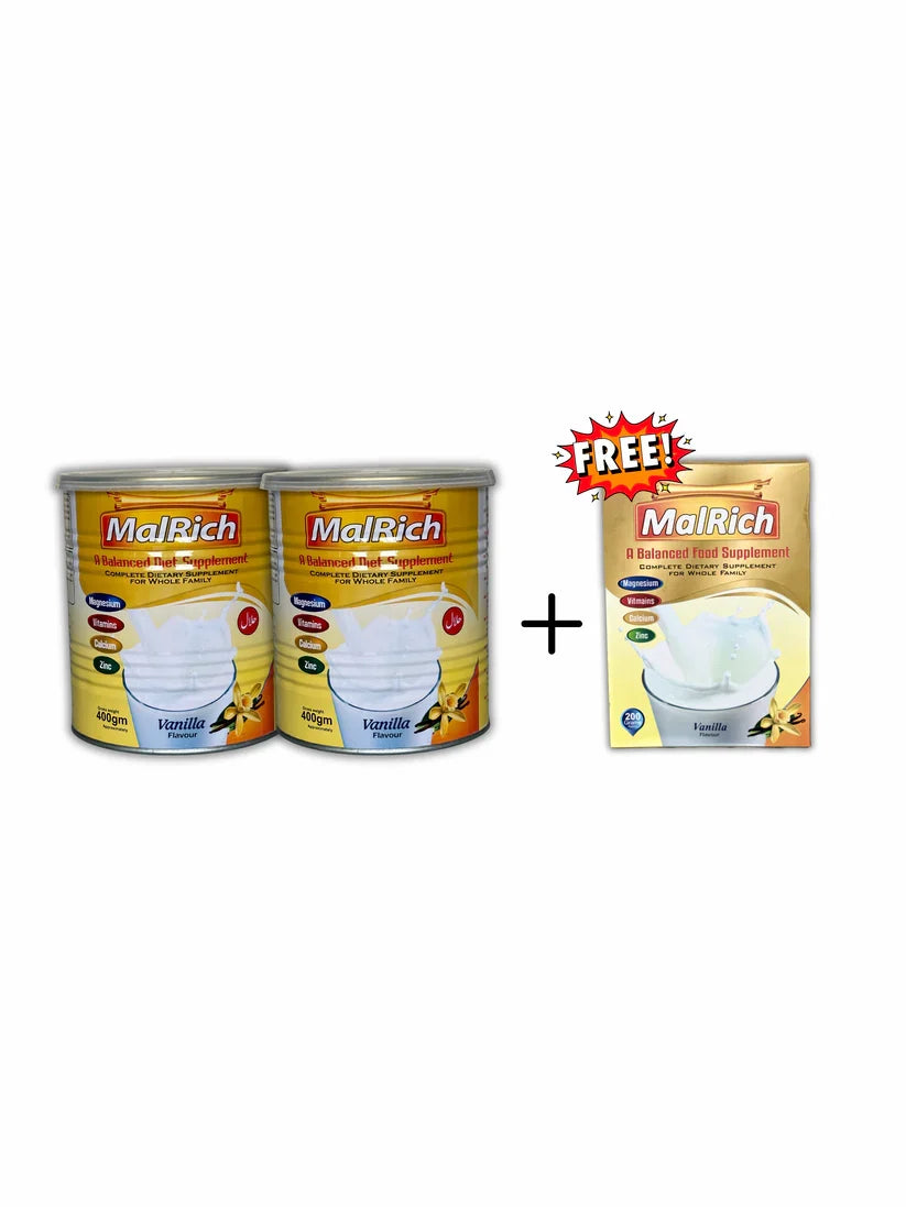 MalRich Healthy Weight Gain Milk Powder – Buy 2 Get 1 Free Malrich Supplement